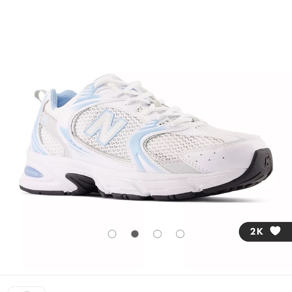 Light blue and white New Balance 530